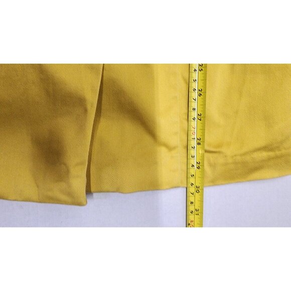 Yellow Double-Breasted Womens Trench Coat With Black Buttons & Pockets - Picture 14 of 16